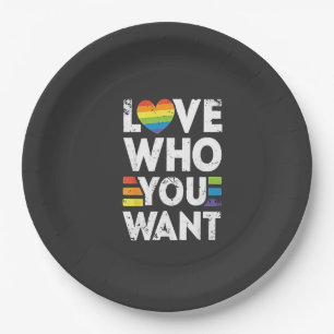 Hou van wie je wilt LGBT Pride Month Papieren Bordje
