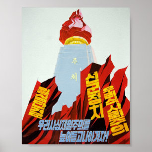 Hou vast aan het Juche Idea. Poster