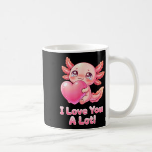 Hou veel van je! Schattige Roze Axolotl Hart Chibi Koffiemok