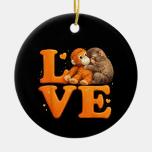 Hou vol Aapje Schattige Baby Makaak Keramisch Ornament