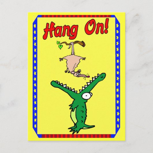 Hou vol! alligator briefkaart (Voorkant)