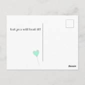 Hou vol. - Beat Cancer - Cute Blauwgroen ballon Briefkaart (Achterkant)