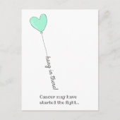 Hou vol. - Beat Cancer - Cute Blauwgroen ballon Briefkaart (Voorkant)