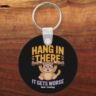 Hou Vol Het Wordt Erger Schattig Grappig Kat Meme Sleutelhanger