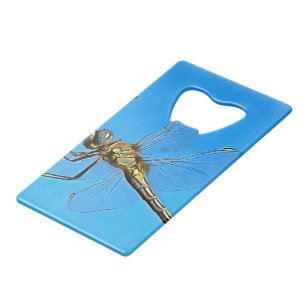 Hou vol met artistieke dragonfly tegen Cerulean Bl Kredietkaart Flessenopener