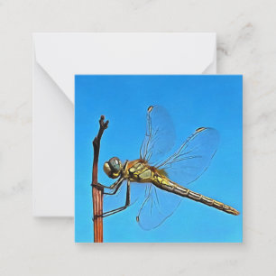 Hou vol met artistieke dragonfly tegen Cerulean Bl Notitiekaartje