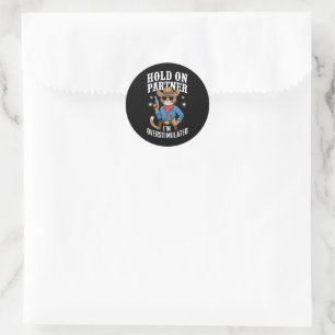 Hou vol partner ik ben overgestimuleerd Retro West Ronde Sticker