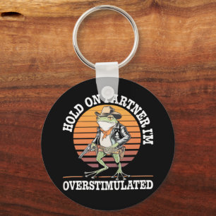 Hou Vol Partner Ik Ben Overstuur Cowboy Kikker Sleutelhanger