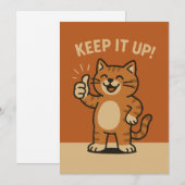 Hou vol! Schattigee Motivatie aanmoedigingskat Feestdagenkaart (Voorkant / Achterkant)