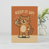 Hou vol! Schattigee Motivatie aanmoedigingskat Feestdagenkaart (Staand voorkant)