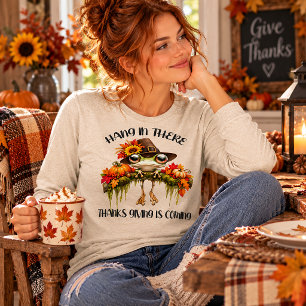 Hou Vol, Thanksgiving Komt Grappige Kikker Au Tri-Blend Shirt