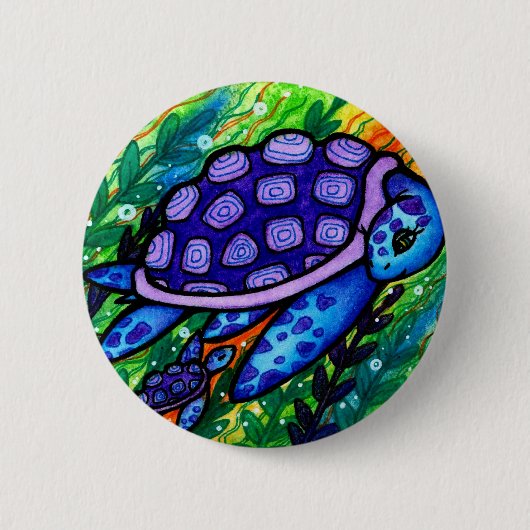 "Hou vol!" Zeeen Button en schildpad (Voorkant)