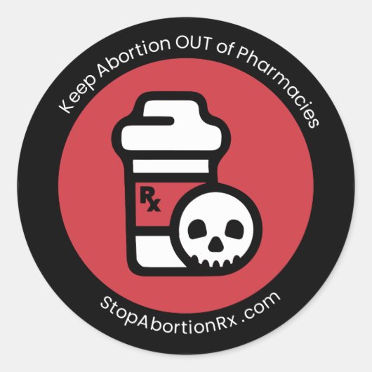 "Houd abortus uit" 2-inch Sticker StopAbortionRx (Voorkant)