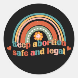 Houd abortus veilig en legaal ronde sticker