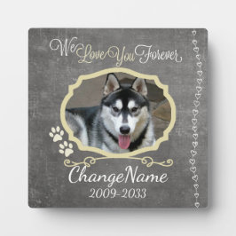 Houd altijd van jou hondengedenkteken fotoplaat