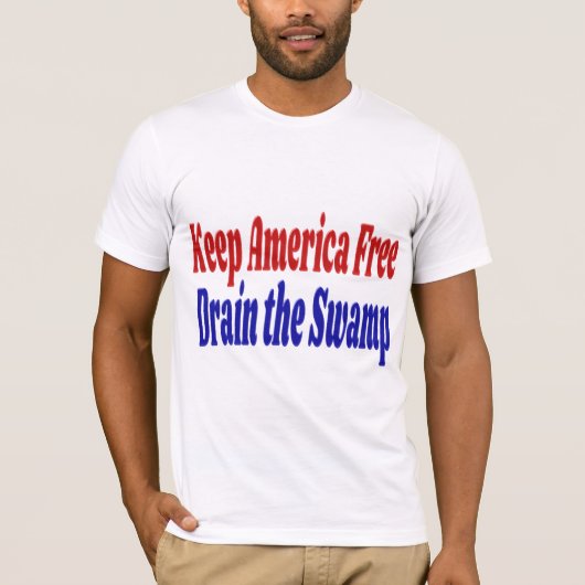 Houd Amerika vrij Draai het moerasblauwe moeras T-shirt (Voorkant)