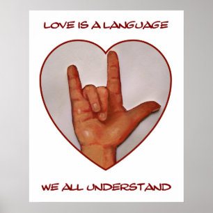 HOUD:  AMERIKAANSE SIGN-TAAL: HART POSTER