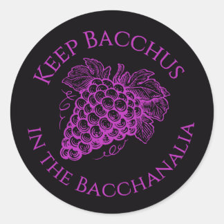 Houd Bacchus in de Bacchanalia druivensticker Ronde Sticker