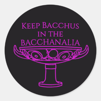 Houd Bacchus in de Bacchanalia-vaatstickers Ronde Sticker