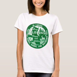 Houd Californië groen + goud T-shirt