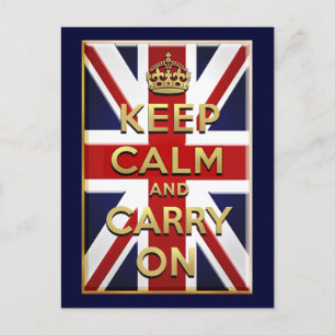 Houd Calm Britse vlag Briefkaart
