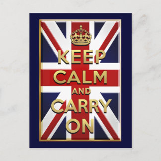 Houd Calm Britse vlag Briefkaart