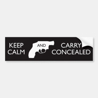 Houd Calm Carry Concealed Black/White Bumpersticker