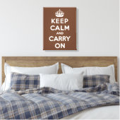 Houd Calm Chocolade en Wit Canvas Afdruk (Insitu (Slaapkamer))