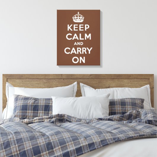 Houd Calm Chocolade en Wit Canvas Afdruk (Insitu (Slaapkamer))