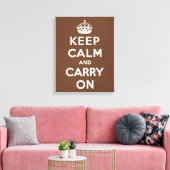 Houd Calm Chocolade en Wit Canvas Afdruk (Insitu (Woonkamer))