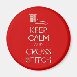 Houd Calm Cross Stitch Magnet Magneet