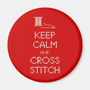 Houd Calm Cross Stitch Magnet Magneet