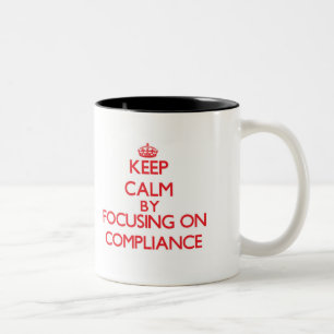 Houd Calm door zich op Naleving te concentreren Tweekleurige Koffiemok
