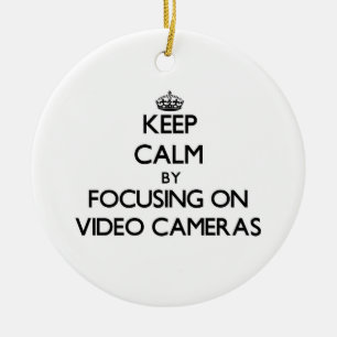 Houd Calm door zich op Videocamera's te concentrer Keramisch Ornament