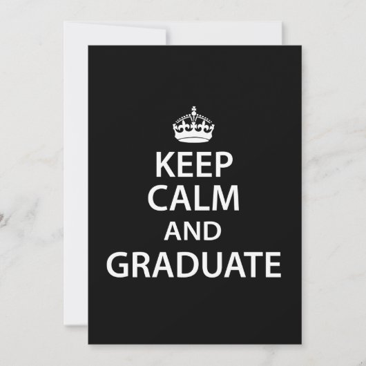 Houd Calm en Afstuderen Funny Afstuderen Kaart (Voorkant)
