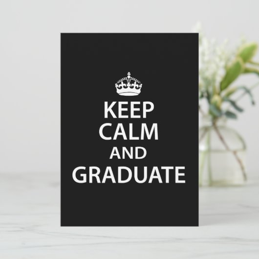 Houd Calm en Afstuderen Funny Afstuderen Kaart (Staand voorkant)