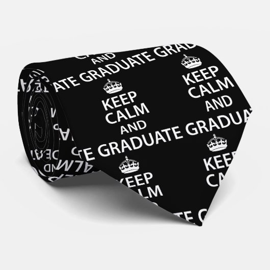 Houd Calm en Afstuderen Funny Afstuderen Stropdas (Opgerold)