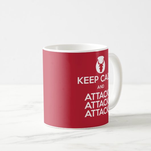 Houd Calm en Attack3x mok (Voorkant rechts)