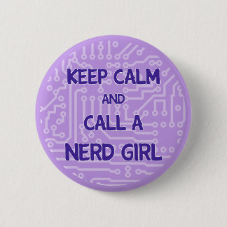 Houd Calm en bel een Nerd Girl Button
