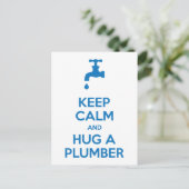 Houd Calm en beug een Plumber Briefkaart (het Embl (Staand voorkant)