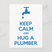 Houd Calm en beug een Plumber Briefkaart (het Embl (Voorkant)