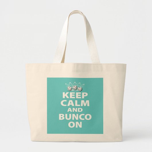 Houd Calm en Bunco op Ontwerp Grote Tote Bag (Voorkant)