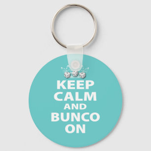 Houd Calm en Bunco op Ontwerp Sleutelhanger