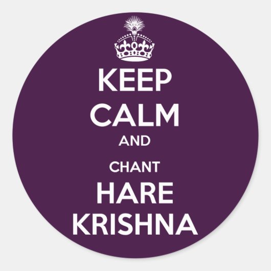 Houd Calm en Chant Hare Krishna Ronde Sticker (Voorkant)