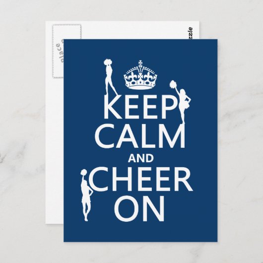 Houd Calm en Cheer On (cheerleaders) (om het even  Briefkaart (Voorkant / Achterkant)