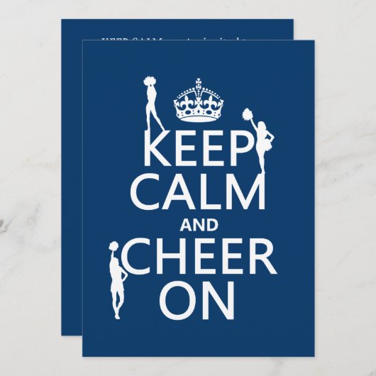 Houd Calm en Cheer On (cheerleaders) (om het even  Kaart (Voorkant / Achterkant)