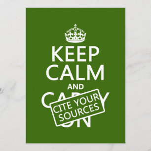 Houd Calm en citeer Uw Bronnen (in om het even wel Kaart