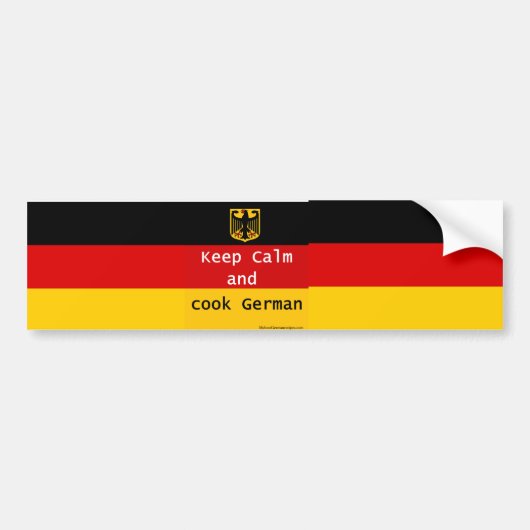 Houd Calm en Cook German Bumpersticker (Voorkant)