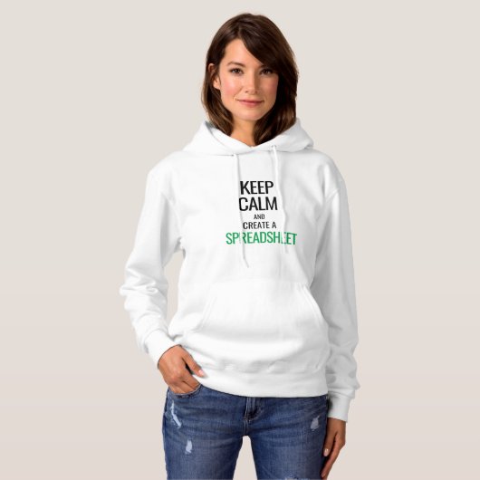 Houd Calm en Creëer a Spreadsheet - Excel Hoodie (Voorkant volledig)