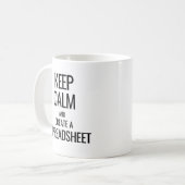Houd Calm en Creëer a Spreadsheet - Excel Koffiemok (Voorkant links)